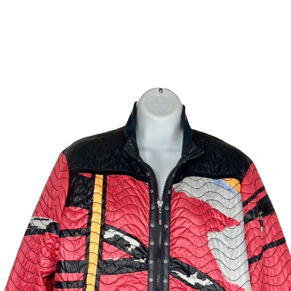 Jamie Sadock Multicolour Neon Retro Mod Zipper Front Quilted Jacket Small - Picture 4 of 13